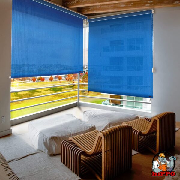 Outdoor Balcony Roller Blind - UV Protection & Light Filtering Blinds in Blue - Image 7