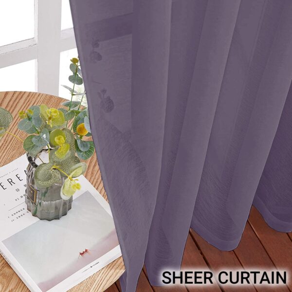 Lavender Sheer Door Curtains Set of 2 - 9 Feet Long Grommet Design - Image 2