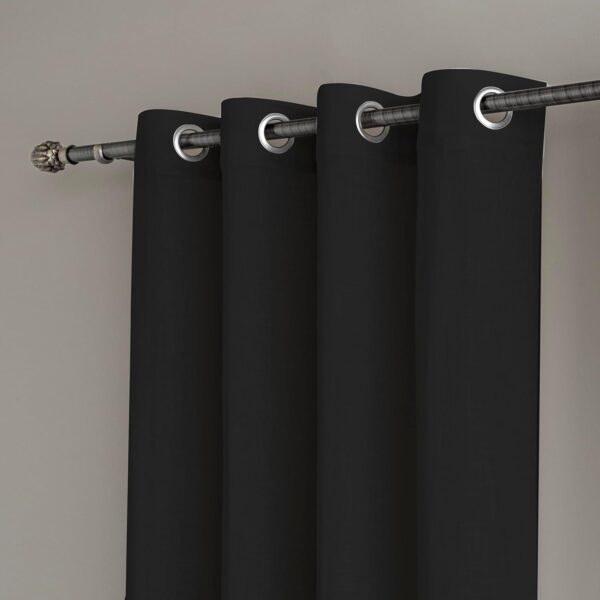 Elegant Black Cotton Linen Sheer Curtains for Stylish Home Decor and Privacy - Image 3