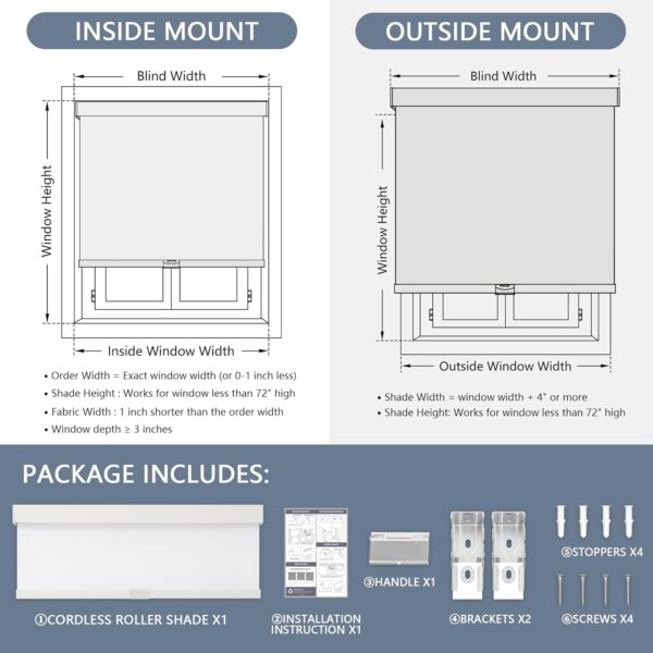 AOSKY Blackout Roller Shades: Cordless Blinds for UV Protection and Insulation - Image 5