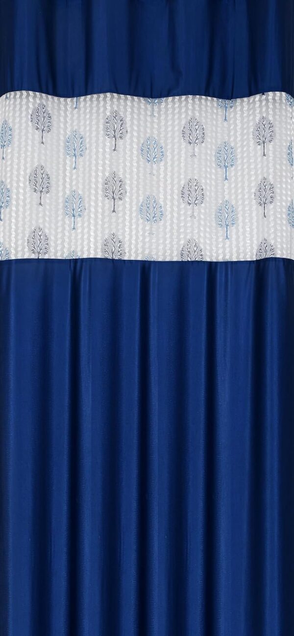 Navy Blue Polyester Door Curtain - 7 Feet with Stainless Steel Grommets - Image 3