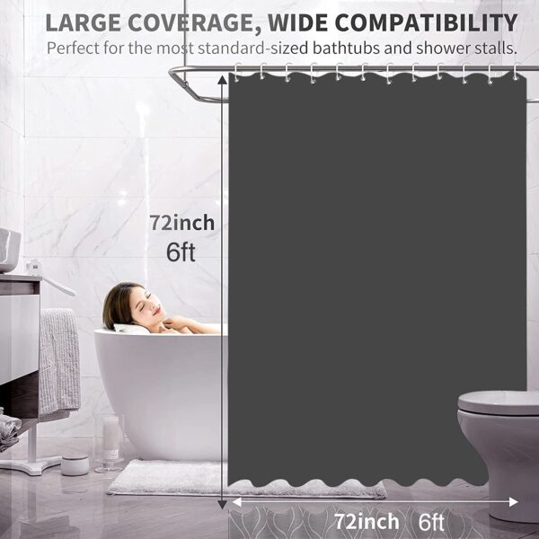 PVC Printed Water-Repellent Shower Curtain with Rain Drops Design - 72x72 Inch - Image 5