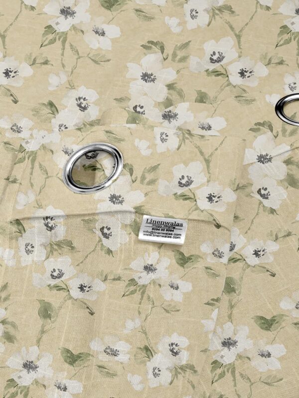 Decorative Floral Printed Cotton Sheer Curtains for Elegant Home Decor - Image 3