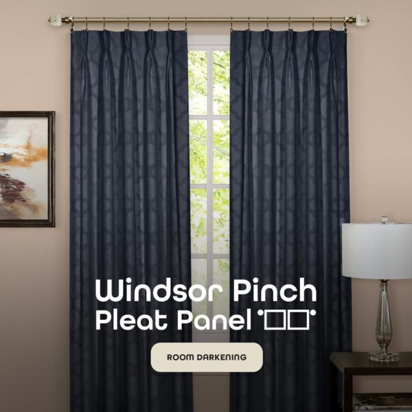 Windsor Pinch Pleat Curtains: Elegant 34x63" Home Decor Solution - Image 2