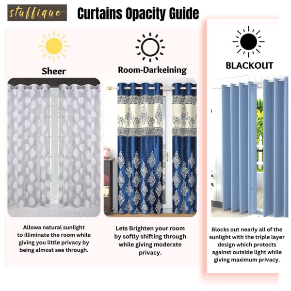 Solid Blackout Curtains - 8 Feet Thermal Insulated Window Drapes Set of 2 - Image 4