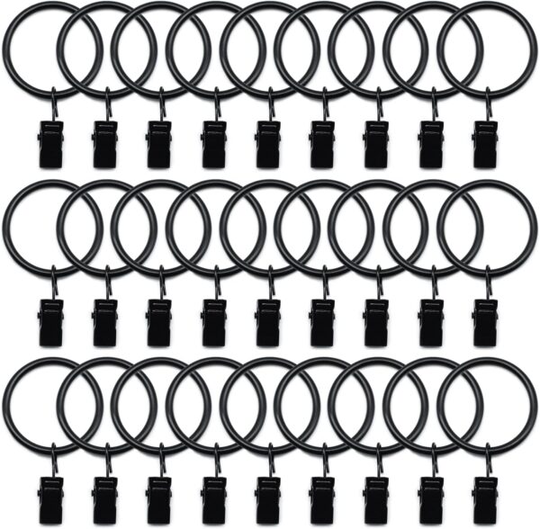 Metal Curtain Rings with Clips - 40 Pcs for Drapes and Decor - Image 8