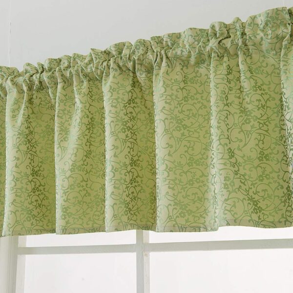 Elegant Green Voile Sheer Curtain Valance Tiers for Stylish Home Decor - Image 4