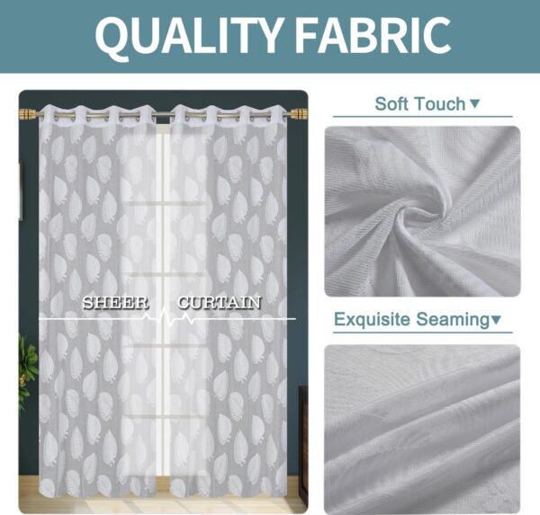 Sheer Curtains 8 Feet Long for Elegant Light Filtering in Any Room - Image 3