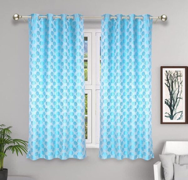 Premium 8 Feet Aqua Curtains for Doors | Modern Eyelet Parda Set - Image 9