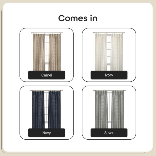 Windsor Pinch Pleat Curtains: Elegant 34x63" Home Decor Solution - Image 5