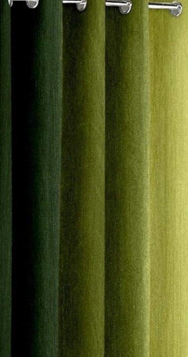 Elegant Green Polyester Eyelet Curtains - 2 Piece Set for Stylish Windows - Image 2