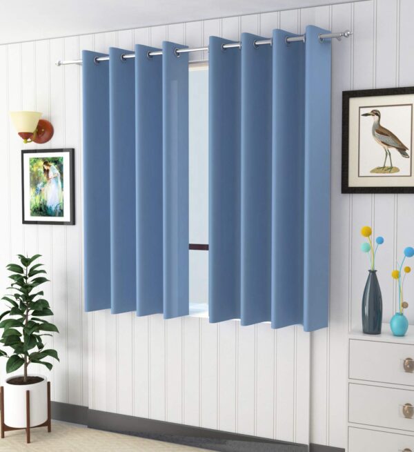 Premium Light Blue Blackout Curtains - Thermal Insulated, 100% Opaque Design - Image 2