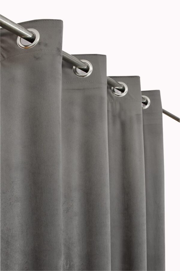 Luxurious Dark Grey Plush Velvet Curtains for Home Window and Door Decor - Image 3