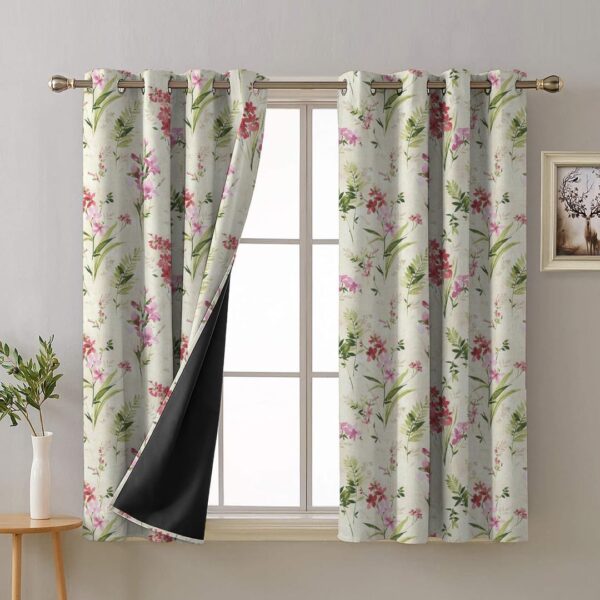 Premium Pink & White Blackout Curtains Set of 2 for Stylish Windows - Image 2