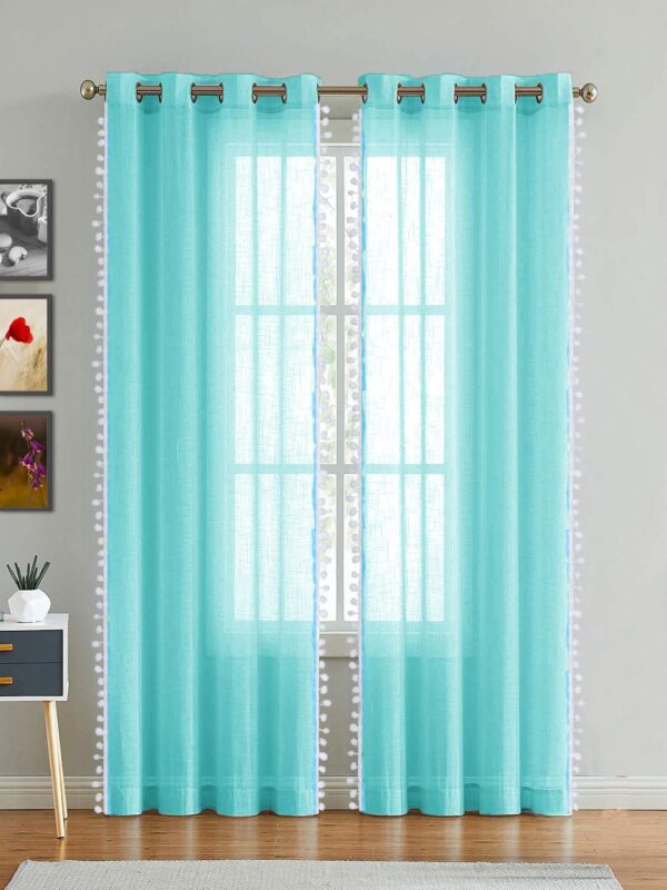 Sheer Cotton Curtains for Elegant Windows - Celeste 60" Transparent Drapes - Image 2