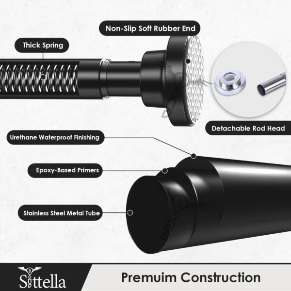 Extendable Shower Curtain Tension Rod: Non-Drilling, Anti-Skid, Stainless Steel - Image 5