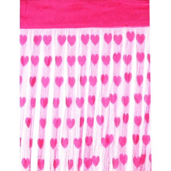 Beautiful Dark Pink Heart String Sheer Curtain - 7 Feet for Elegant Decor - Image 2