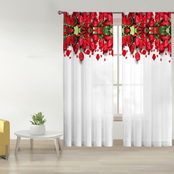 BOLLYWOOD 2X Printed Sheer Curtains for Bedroom and Dining Room Decor - Image 9