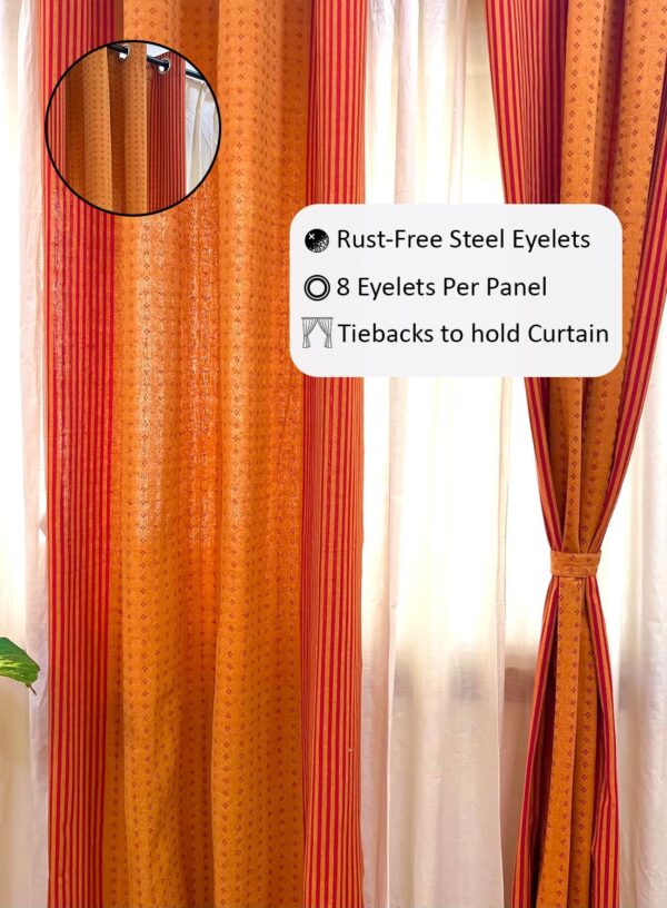 RANGBHAR 100% Cotton Door Curtains for Stylish Room Darkening and Privacy - Image 3