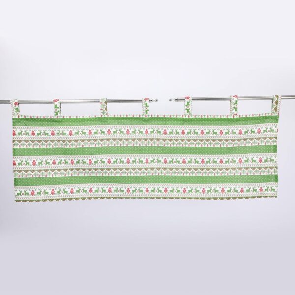 Short Christmas Curtain Valance for Light Blocking Bedrooms - Green 137x61cm - Image 6