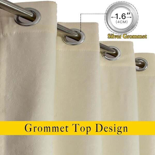 Blackout Curtains for Living Room and Bedroom | Thermal Insulated Cream Set - Image 2