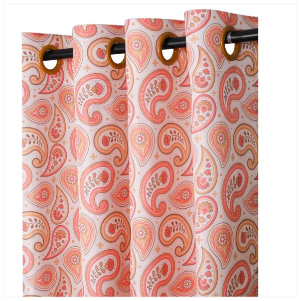 Umi Paisley Printed Polyester Eyelet Curtains for Bedroom and Living Room - Image 5