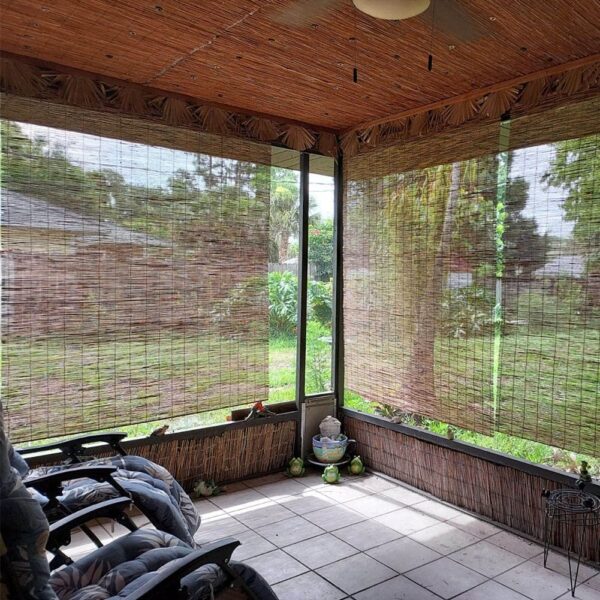 Outdoor Roller Blinds for Balcony and Office Privacy with Bamboo Shades - Image 8