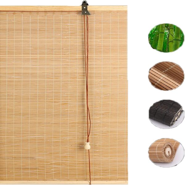 Bamboo Roman Shades: Natural Light Filtering Window Blinds for Home & Outdoor Spaces - Image 4