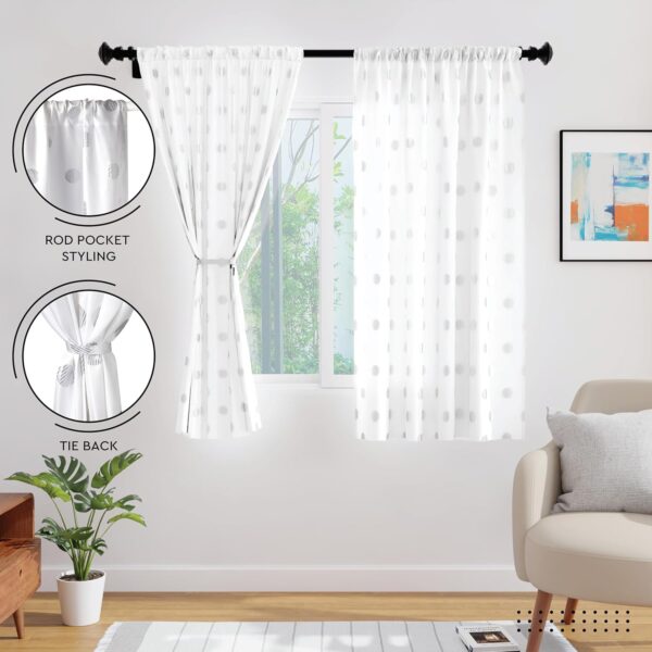 Elegant Light-Filtering Polyester Curtains Set for Kitchen and Living Room - Image 3