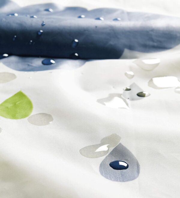 PVC Printed Water-Repellent Shower Curtain with Rain Drops Design - 72x72 Inch - Image 2