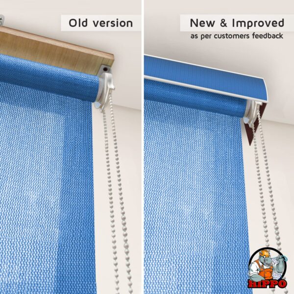 Outdoor Balcony Roller Blind - UV Protection & Light Filtering Blinds in Blue - Image 2