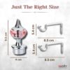 GLOXY Diamond Curtain Holder Set: Stylish Brackets and Rods for Windows - Image 3