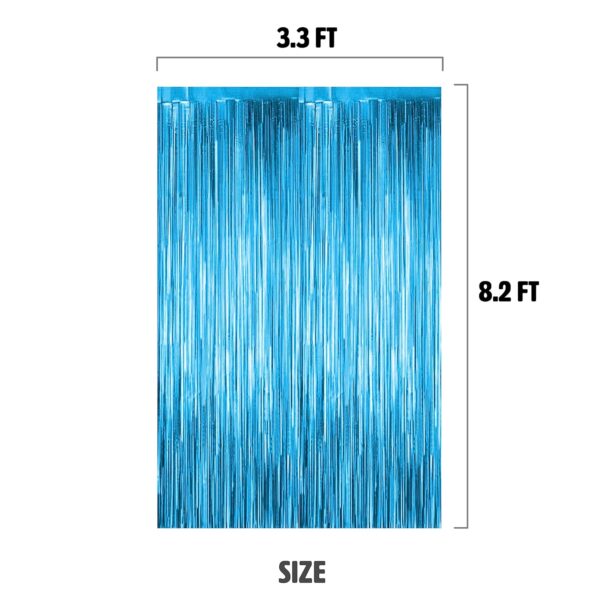 Light Blue Fringe Curtains Party Pack for Kids and Adults Birthday Decor - Image 6