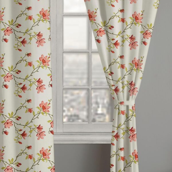 Floral Printed Cotton Semi Sheer Curtains for Elegant Home Decor - Image 3