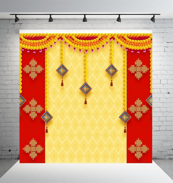 Dhara Pooja Decoration Backdrop Cloth for Traditional Festival Functions - Image 4