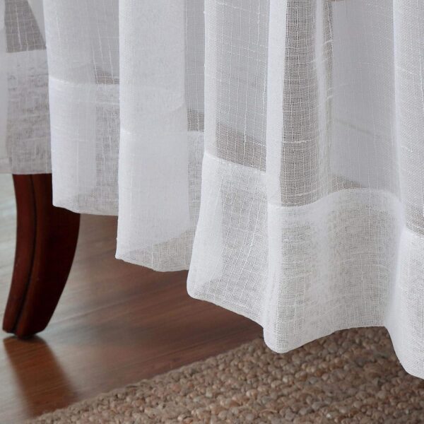 Chamade Extra Long Natural Linen Sheer Drape for Elegant Window Styling - Image 4