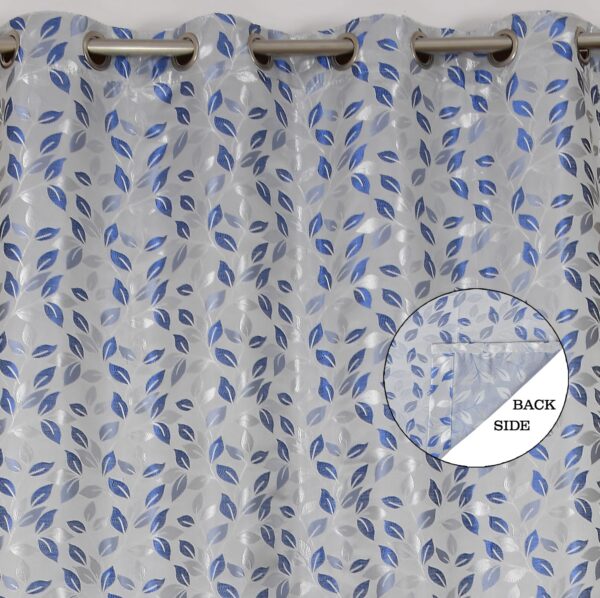 Stylish 7-Foot Blue Door Curtains | Premium Polyester Eyelet Parda Set - Image 8