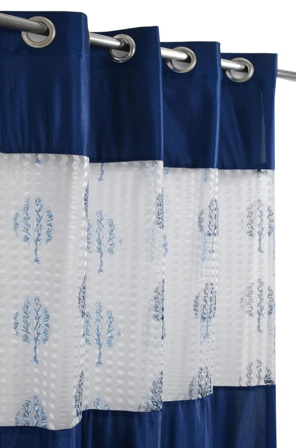 Navy Blue Polyester Door Curtain - 7 Feet with Stainless Steel Grommets - Image 2