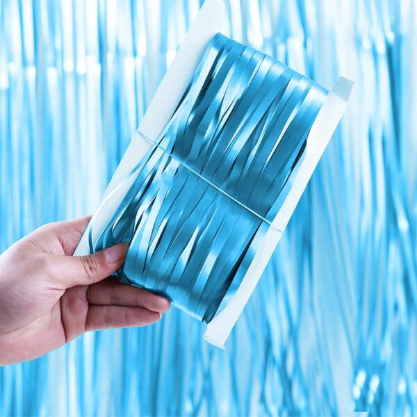 Light Blue Fringe Curtains Party Pack for Kids and Adults Birthday Decor - Image 7