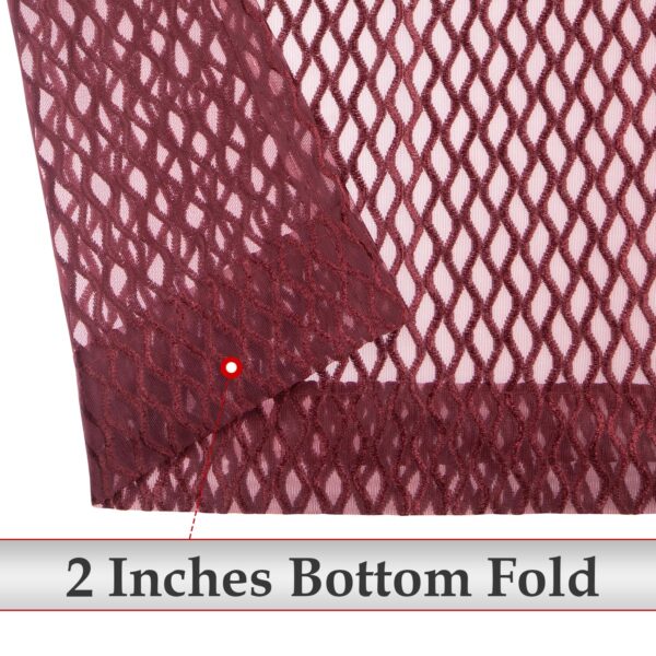 HOKIPO Maroon Sheer Grommet Curtains Set of 2 for Elegant Windows - Image 4