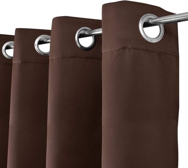 Stuffique Blackout Grommet Curtains Set: Stylish Brown Curtains for Ultimate Privacy - Image 2