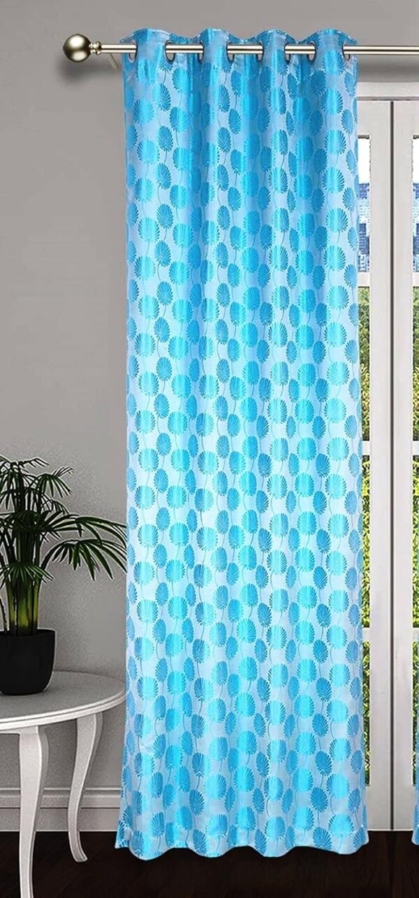 Premium 8 Feet Aqua Curtains for Doors | Modern Eyelet Parda Set - Image 2