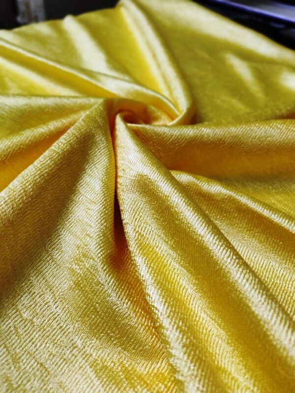 Royal Silky Yellow Grommet Door Curtains - 9 Feet Opaque 2 Piece Set - Image 2