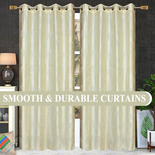 Elegant 7 Feet Long Cream Curtains for Doors and Windows - Premium Quality - Image 6