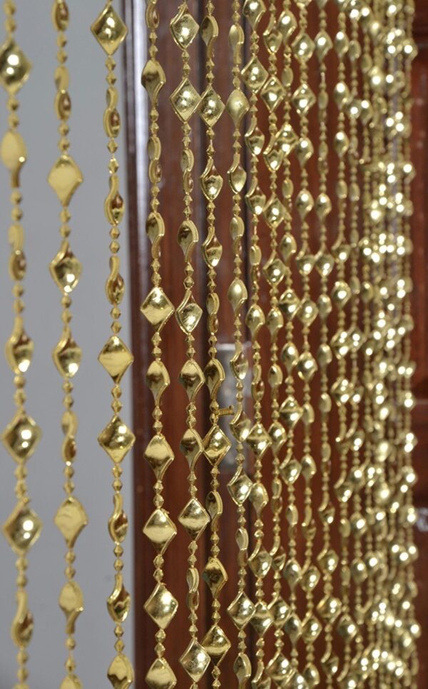 PINDIA Sparkling Golden Bead Curtain for Stylish Home Decor (7 Feet) - Image 4