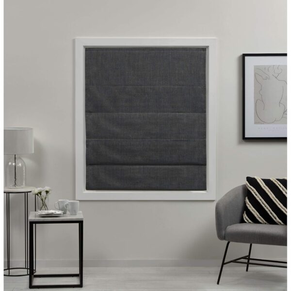 Acadia Total Blackout Roman Shade: Stylish Grey Curtains for Complete Privacy - Image 2