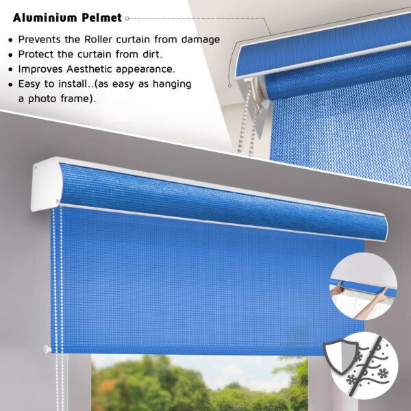 Outdoor Balcony Roller Blind - UV Protection & Light Filtering Blinds in Blue - Image 3