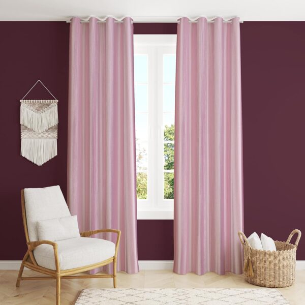 Elegant Baby Pink Door Curtains - 9ft Polyester Panels for Home Decor - Image 2