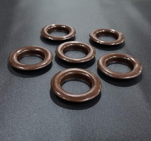 FAPBADRI Curtain Eyelet Rings: Flexi Lock for 1 Inch Rods - 50 Brown Pieces - Image 2