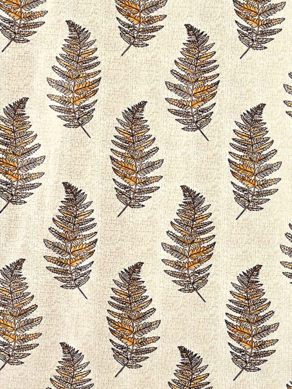 Elegant Door Curtains: Cortina 2 Piece Leaf Design Panel in Brown - Image 4